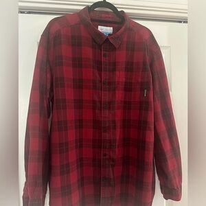 Columbia Red Plaid Men's Shirt Size XXL